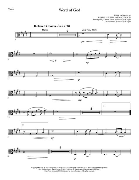 Word Of God Choral Anthem Satb Viola Sheet Music Pdf Lillenas Choral