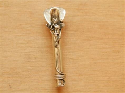 Silver Winged Cherub With Flute Broach Lapel Flower Holder Ebay