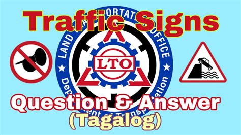 Traffic Signs Lto Exam Reviewer Tagalog Youtube