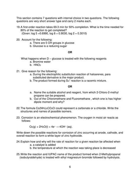 Cbse Class 12 Chemistry Sample Paper 2023 Indcareer Docs