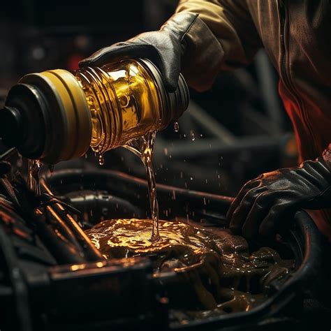 Premium Photo Man Pouring Oil Into Car Engine