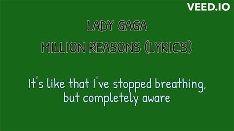 Lady Gaga Million Reasons Lyrics Youtube