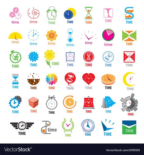 Biggest Collection Of Logos Time Royalty Free Vector Image