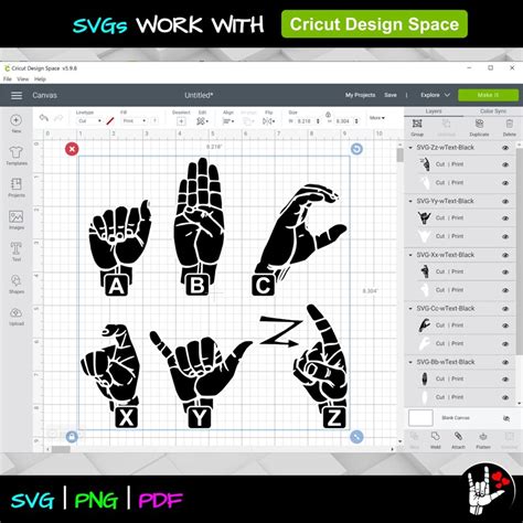 Asl Svg Bundle Sign Language Alphabet Asl Alphabet Etsy