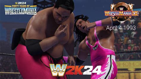 WWE2K24 40 Years Of Wrestlemaina Yokozuna Vs Bret Hart For WWE