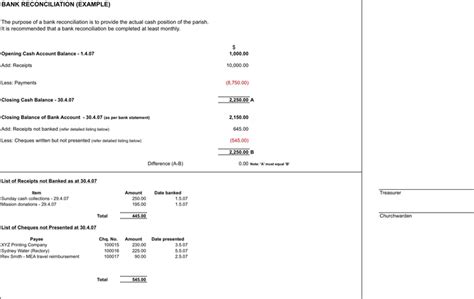 Bank Reconciliation Worksheet Excel Worksheet Master