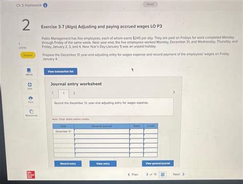 Solved Exercise Algo Adjusting And Paying Accrued Chegg