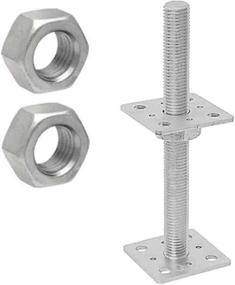 Heavy Duty Galvanised Adjustable Up To 25cm Bolt Down Post Support Base