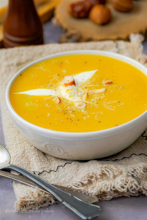 Recette velouté de potiron aux châtaignes Aux délices du palais