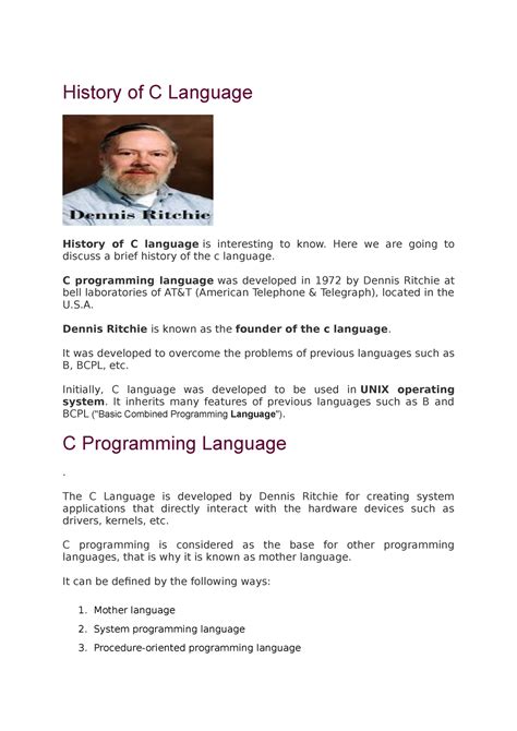 C Language Computer History Of C Language History Of C Language Is Interesting To Know Here