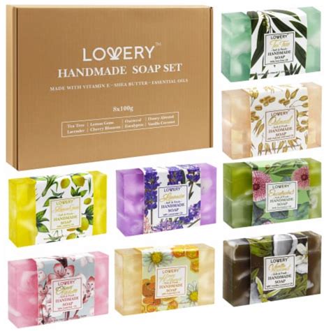 Handmade Soap Set - 8 Piece Variety Pack, Luxury Bath Soap Gift Box, 8 ...