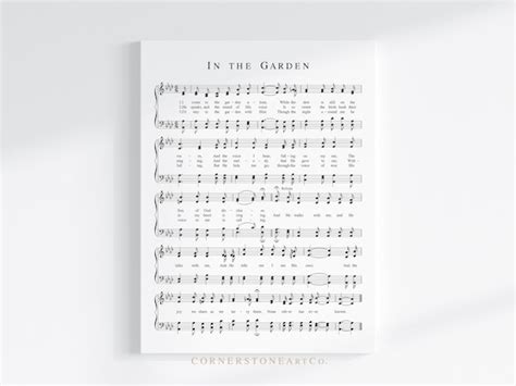 In The Garden Hymn Print Hymn Wall Art Hymn Sheet Music Etsy