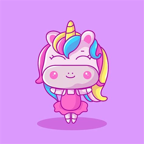 Ilustración De Vector De Lindo Bebé Unicornio Bailarina Vector Premium