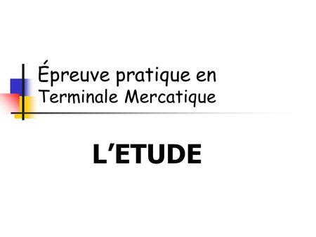 Aide Projet Marketing Restaurant Terminale Mercatique