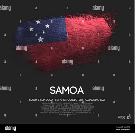 Samoa Flag Made Of Glitter Sparkle Brush Paint Vector Stock Vector