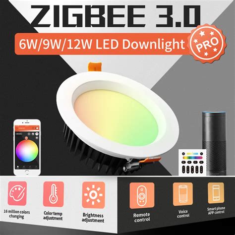 12w Recessed Led Down Light Rgbw Color Changing Zigbee 3 0 Smart Rgbw