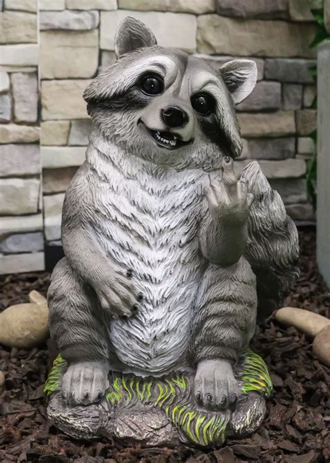 Buy Ebros Bad Bandit Large Standing Cheeky Raccoon Flipping Off The