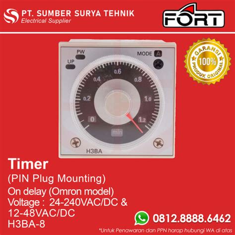 Jual Timer Pin Plug Mounting H Ba On Delay Omron Model Fort