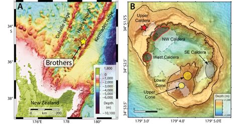 A Regional Map Showing Location Of Brothers Submarine Volcano Yellow