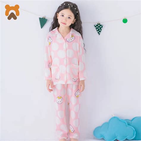 Cute Girls Pajamas Sets Kids Long Sleeve Character Girl Sleepwear Modal Knitted Casual Children ...