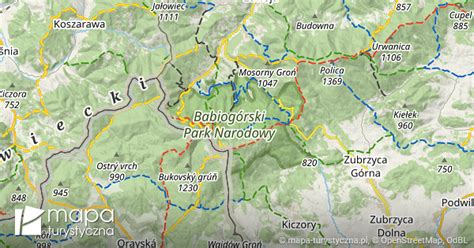 Babiog Rski Park Narodowy Mapa Szlak W Turystycznych Mapa