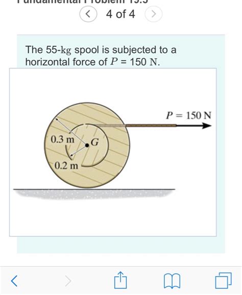 Solved Of The Kg Spool Is Subjected To A Horizontal Chegg