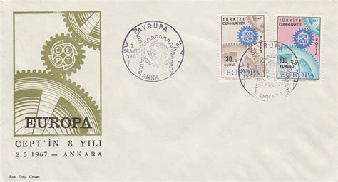 FDC Cumhuriyet 1967 Europa Cept FDC Dorlion Müzayede