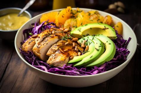 Premium Photo Nourishing Buddha Bowl Highlighting Grilled Chicken