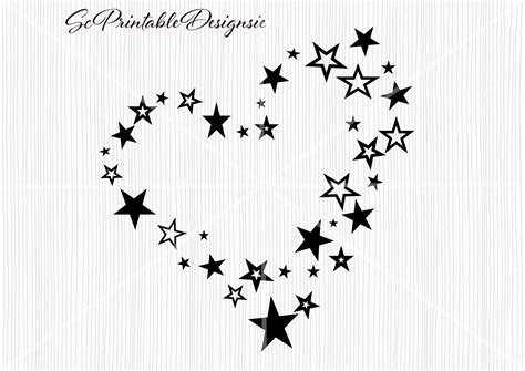 Heart Star Svg Heart Star Clipart Heart Star Vector Heart Etsy