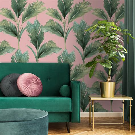 Belgravia Decor Kailani Green Blush Wallpaper Pink Artofit