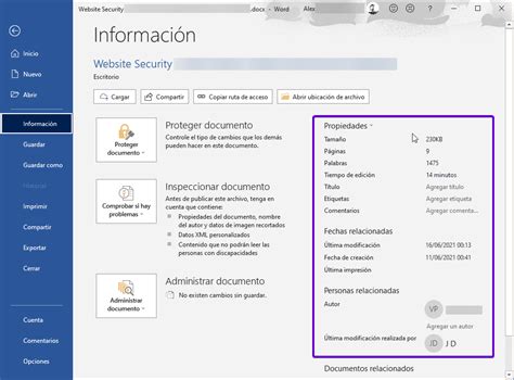 Ver Editar Y Eliminar Metadatos En Archivos Word EsGeeks