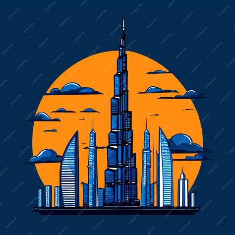 Premium Vector Burj Khalifa Vector Illustration Doodle