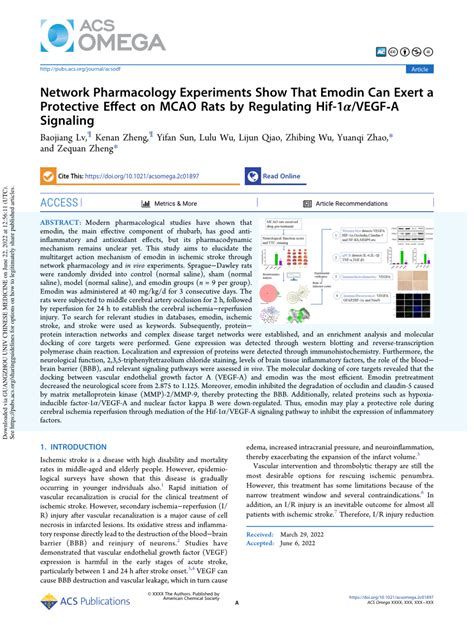 PDF Network Pharmacology Experiments Show That Emodin Can Exert A