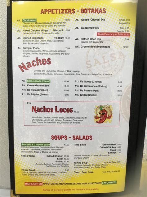 Online Menu Of El Paso Mexican Grill Carencro Restaurant Lafayette