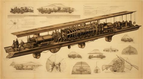 Premium Ai Image A Vintage Technical Draw Of A Train Transport In