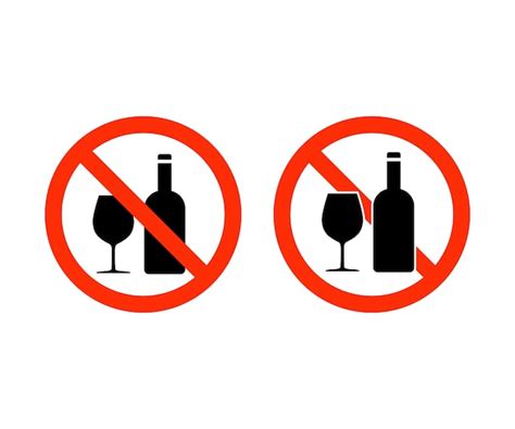 Premium Vector Alcohol Not Allowed Sign No Alcohol Sign Stop