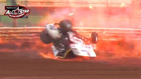 Zeb Wise Walks Away From Fiery Sprint Car Crash YouTube