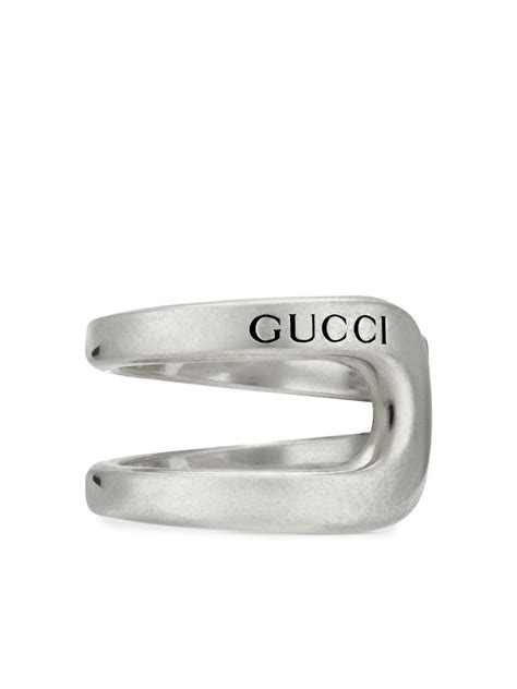 Gucci Horsebit Logo Engraved Ring Farfetch