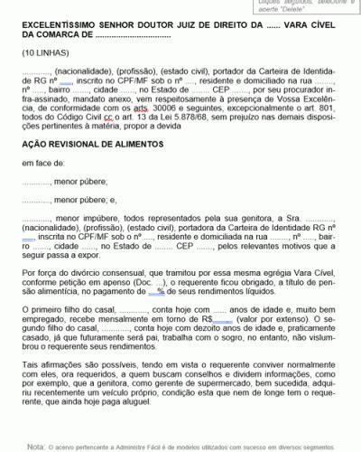 Apelacao De Revisao De Alimentos Efeito Suspensivo Modelo De