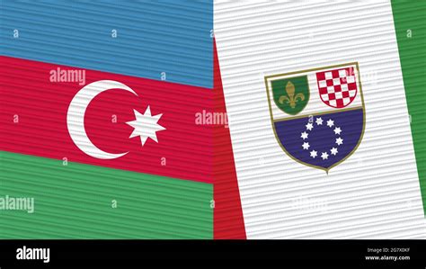 Bosnia And Herzegovina Federation And Azerbaijan Two Half Flags