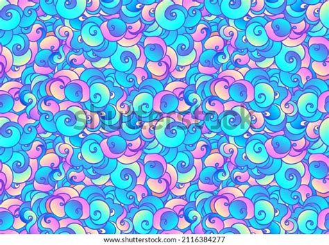 Vector Color Abstract Handdrawn Pattern Waves 库存矢量图（免版税）2116384277