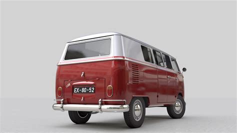 Volkswagen Transporter Split Screen Camper Van D Model By