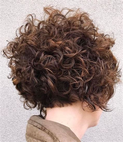 Nape Length Brown Bob With Messy Curls Short Wavy Haircuts Short Curly Hairstyles For Women