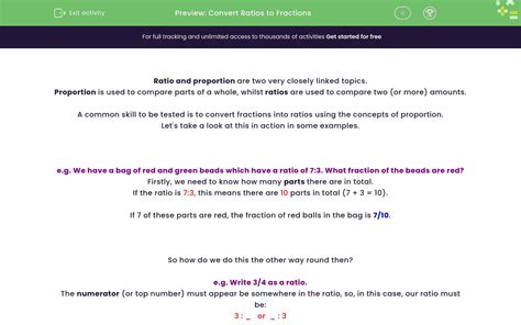 Convert Ratios To Fractions Worksheet Edplace