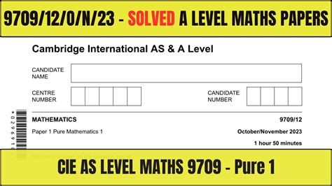 Solved 9709 12 O N 2023 October November 2023 Paper 12 Cie A Level Maths 9709 Youtube