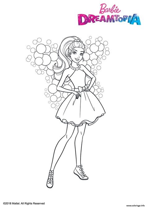 Coloriage Princesse Barbie Bulles Feeriques Dessin Barbie Imprimer