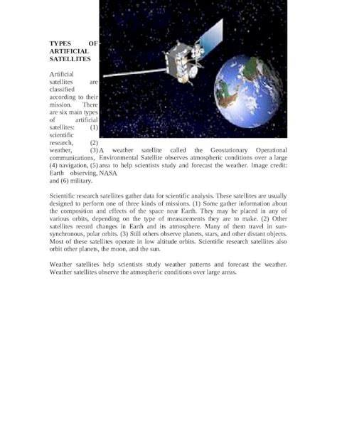 (DOC) Types of Artificial Satellites - DOKUMEN.TIPS