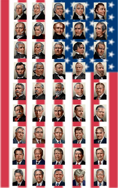 Hail To The Chiefs A Compilation Of All The Us Presidents Portraits Ive Made In Vanilla