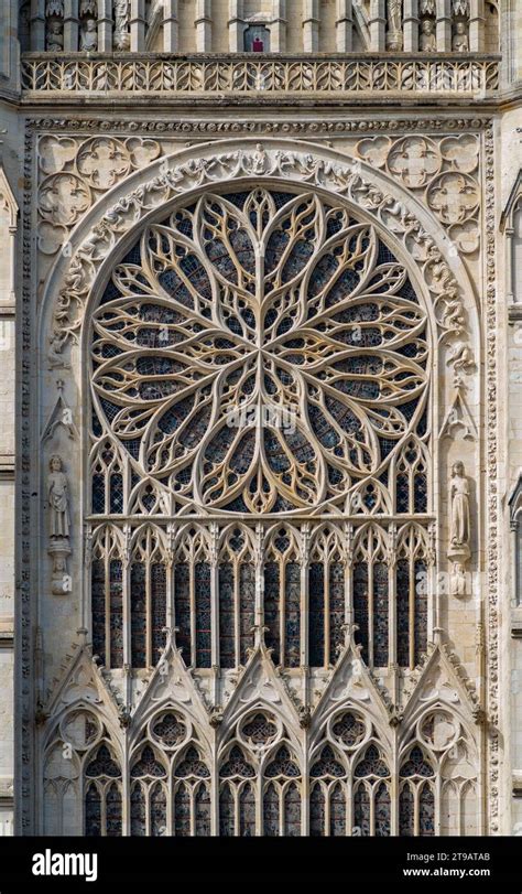 Rosenfenster Der Kathedrale Von Amiens In Amiens Einer Stadt Und