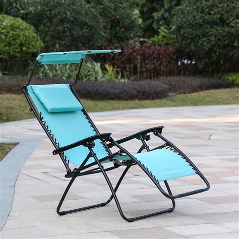 Luxen Home Zero Gravity Chair and Canopy Turq - Walmart.com - Walmart.com